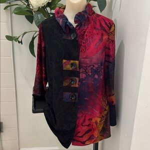 Caleoos Vibrant Multicolor Button-Up Jacket